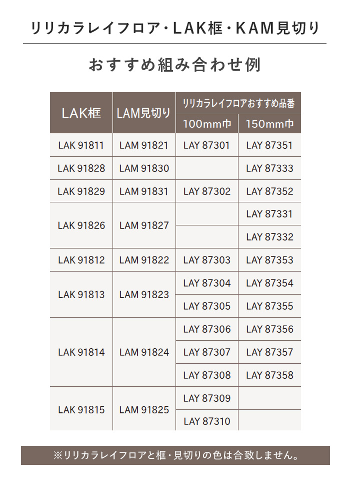 リリカラ リフォーム用フローリング(フロアタイル) レイフロア用框（長さ1.95m） LAK框