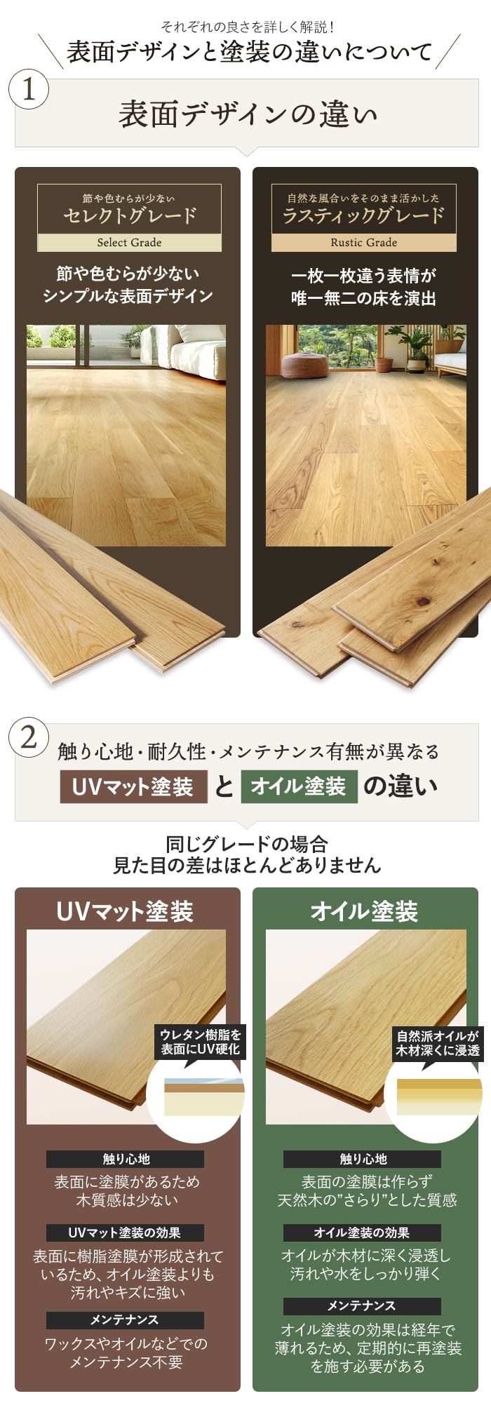 表面デザインの違い