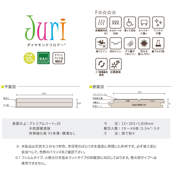 東洋テックス ダイヤモンドフロアー Juri 床暖房対応 1坪 | フローリングの通販 | DIYショップRESTA