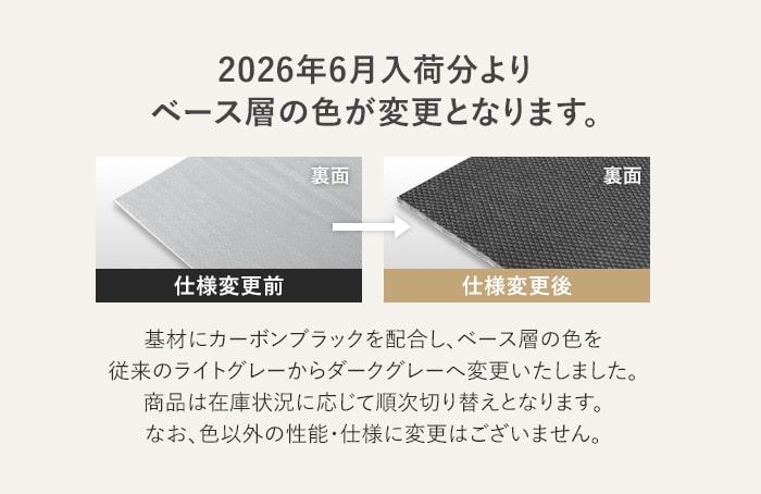 2026年6月入荷分よりベース層の色が変更となります