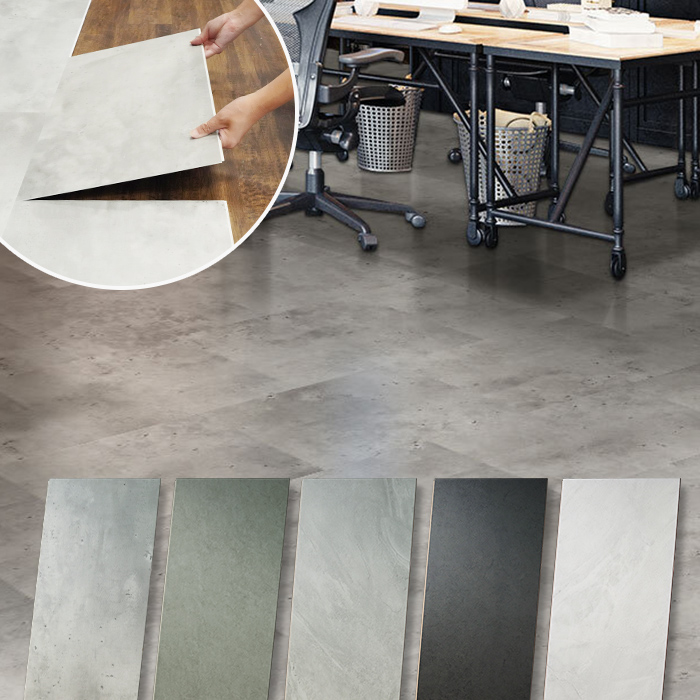 はめ込み式フロアタイル クリックeuca コンクリート・大理石 風 305mm