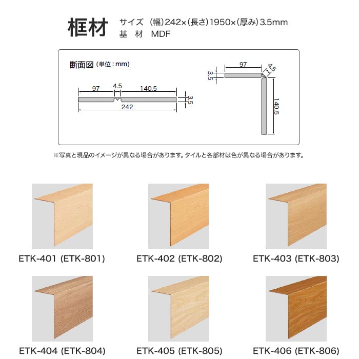 74％以上節約 サンゲツ 框材 ETK