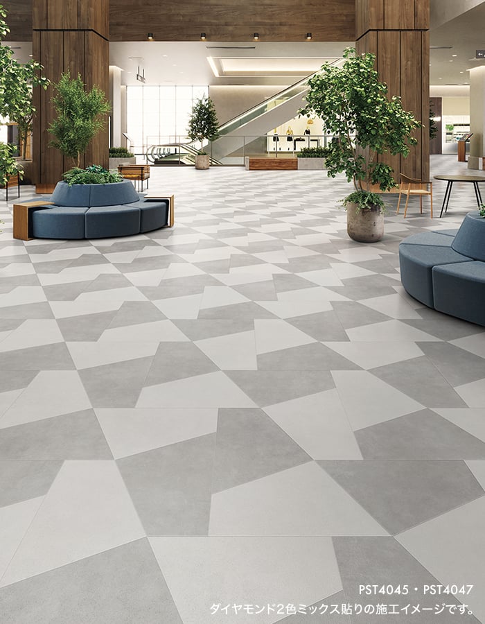 フロアタイル 東リ ロイヤルストーン・テトラ PST4045~ 不等辺四角形 3mm 16枚入