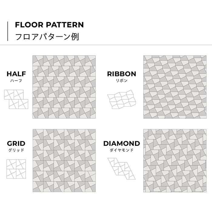 フロアタイル 東リ ロイヤルストーン・テトラ PST4045~ 不等辺四角形 3mm 16枚入
