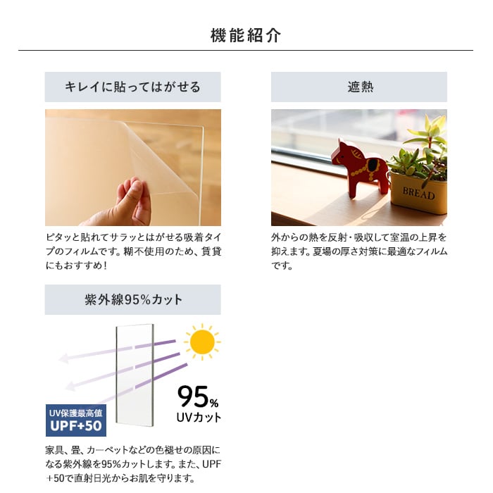 オーダーカット無料 窓ガラスフィルム 貼ってはがせる目隠しシート Hgj07rw 半透明 すりガラス風 目隠し 遮熱 Uvカット Resta