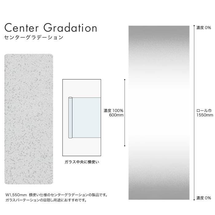 サンゲツ ガラスフィルム センターグラデーション グレイン600 155cm巾 GF1814
