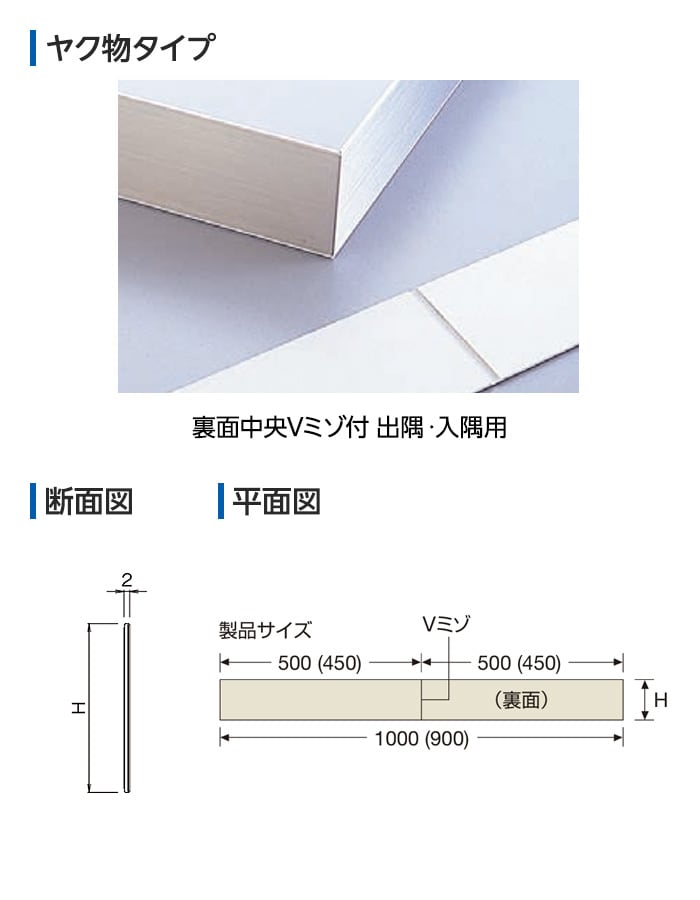 ヤク物タイプ、断面図、平面図