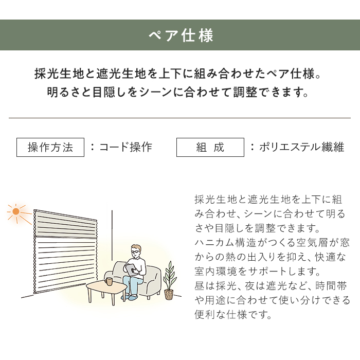 ハニカムスクリーン ペア オーダー 立川機工 ファーステージ 採光・遮光