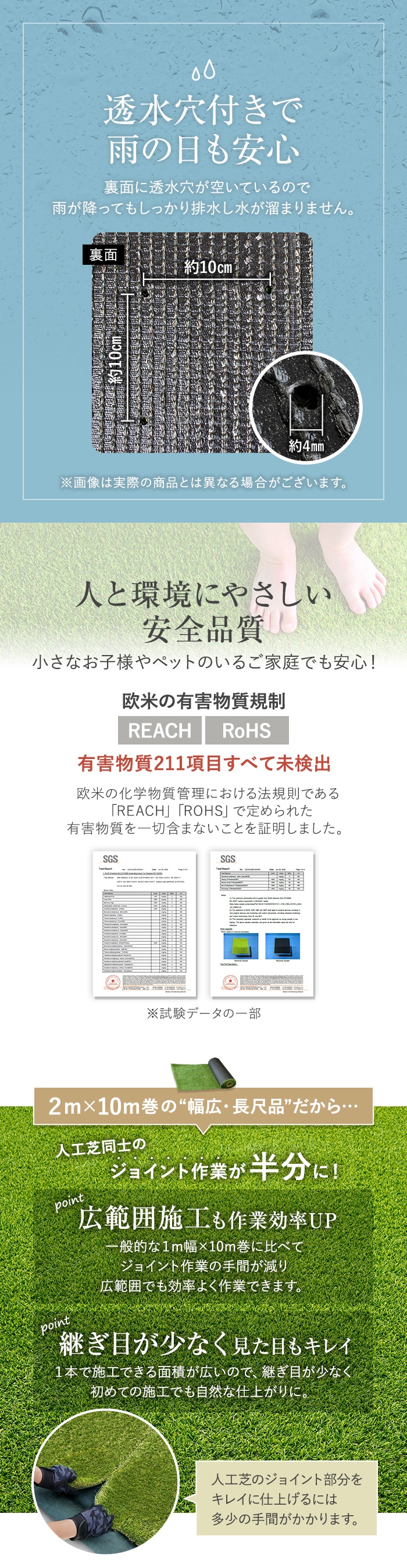 人工芝 ロール 2m×10m 芝丈35mm リアル人工芝 高密度 【波型 人工芝 ロール 2m×10m 芝丈35mm リアル人工芝 高密度 【波型