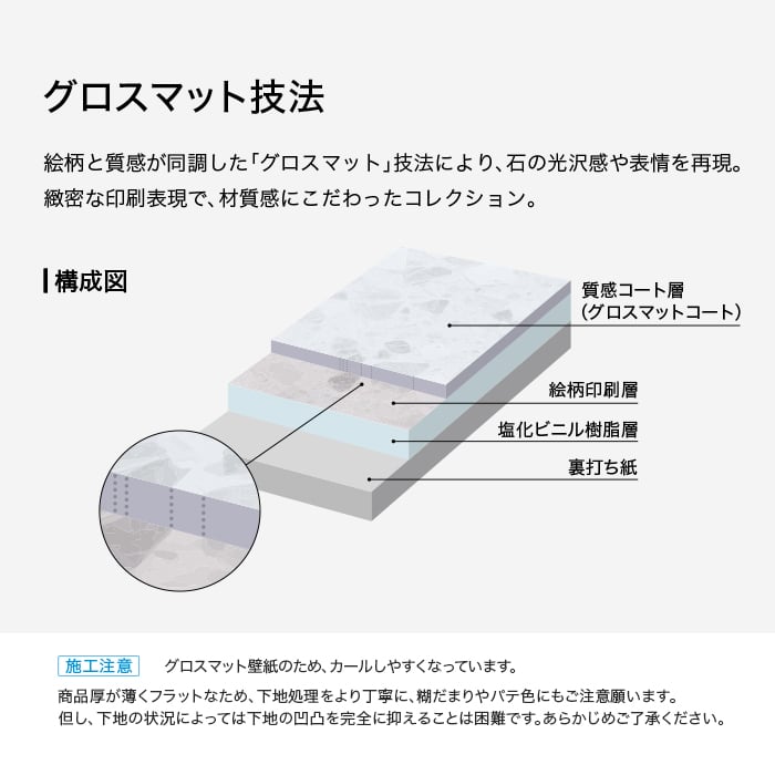 壁紙 のり付き リリカラ WILL ストーン＆マテリアル 巾92cm LW-1539