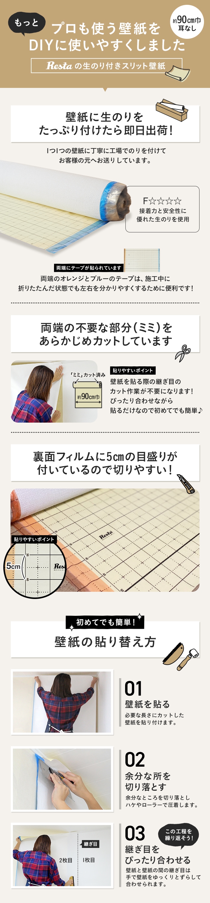 プロも使う壁紙をDIYに使いやすくしました