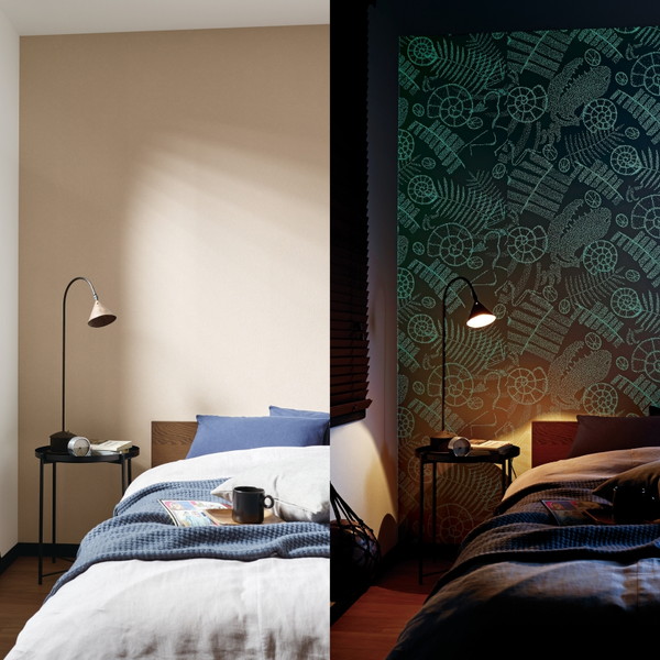 壁紙 のり付き トキワ パインブル 蓄光壁紙 巾92cm TWP9143 | DIY