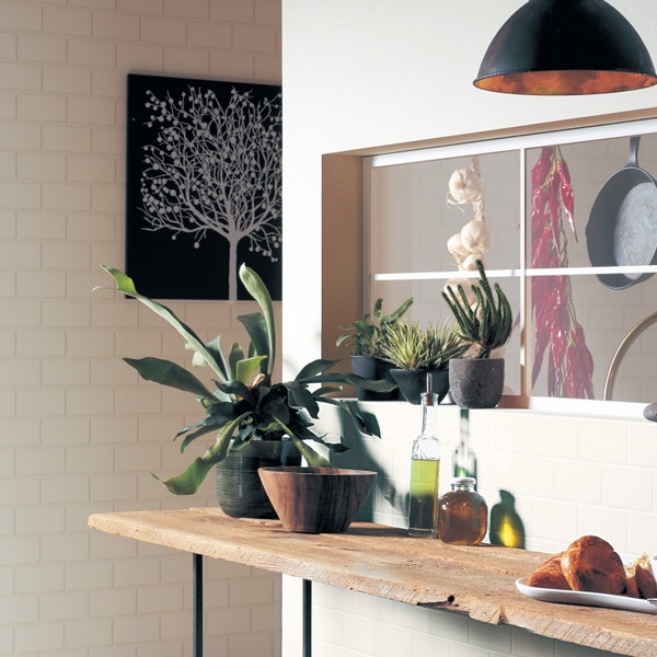 壁紙 のり付き トキワ パインブル タイル 巾92cm TWP9229 | DIY