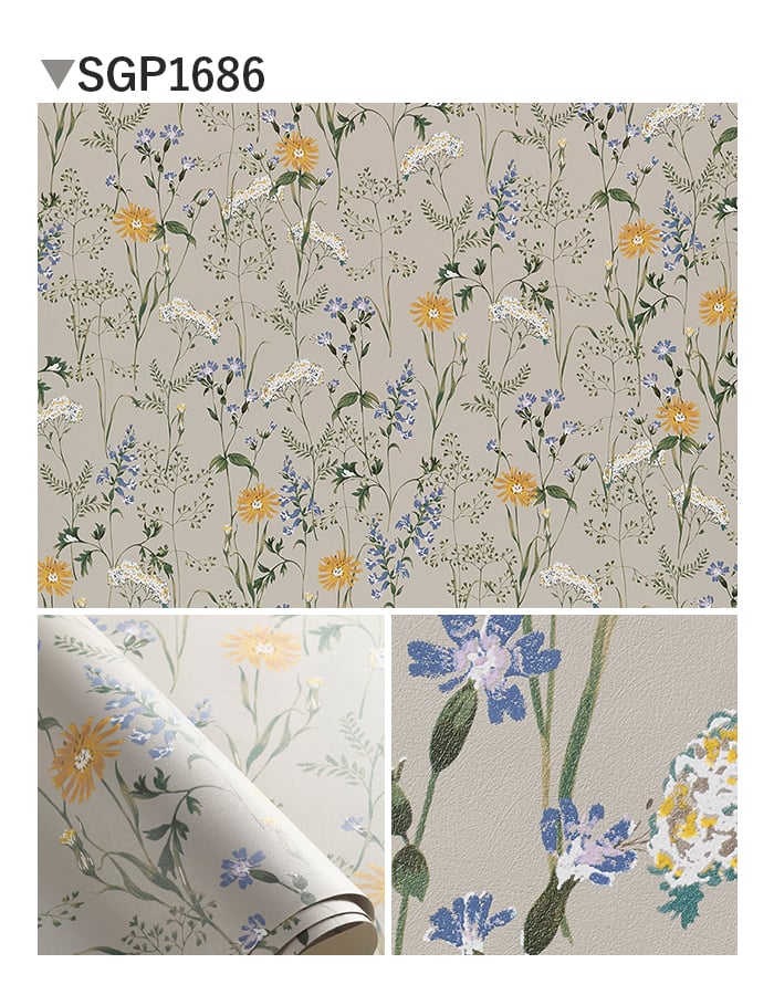壁紙 のり無し サンゲツ XSELECT Floral 巾 92.5cm SGP1685・SGP1686