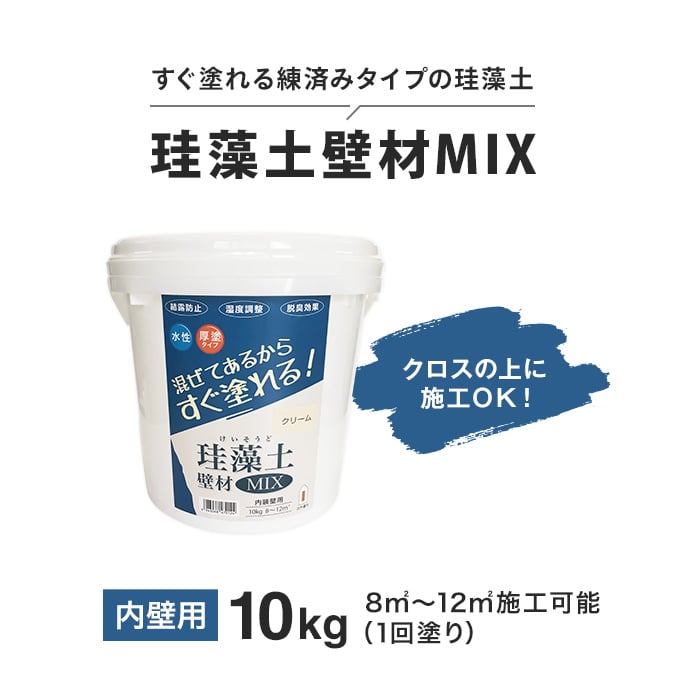 フジワラ化学 水系仕上塗材 珪藻土壁材MIX クリーム 10kg - 2