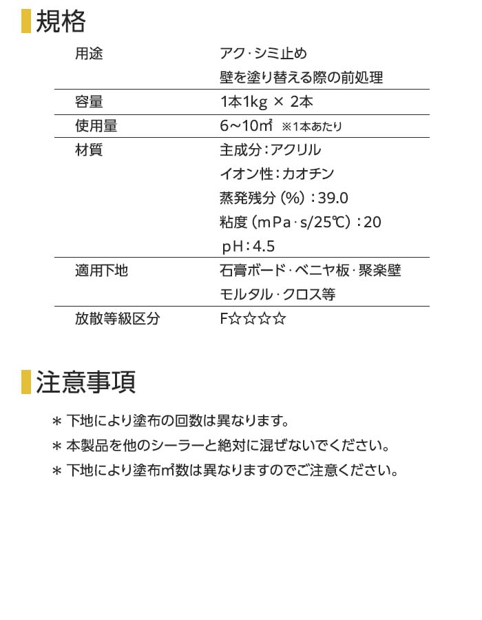 規格・注意事項