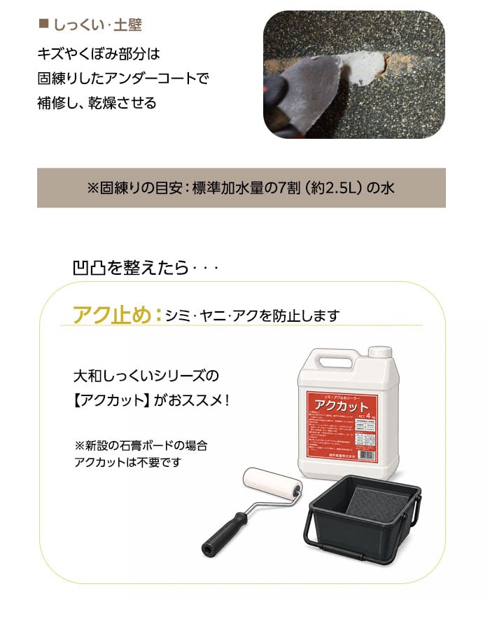 1.下地の凹凸を整える2