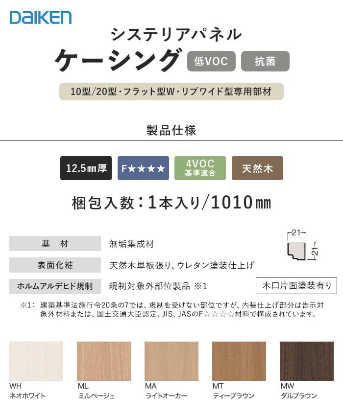 ダイケン 腰壁パネル専用部材 ケーシング