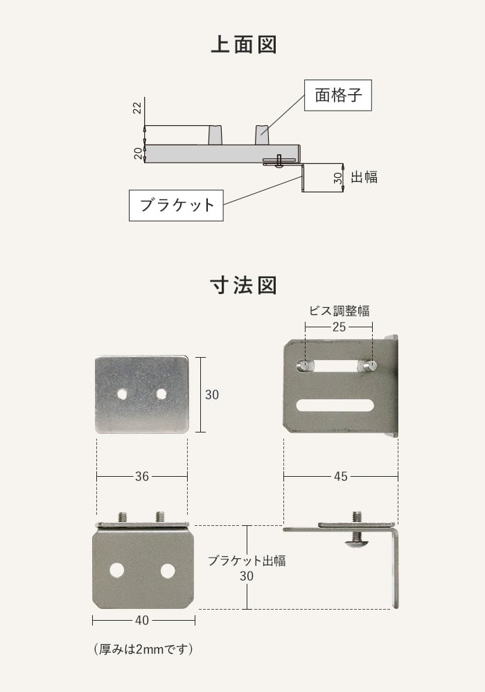 上面図、寸法図
