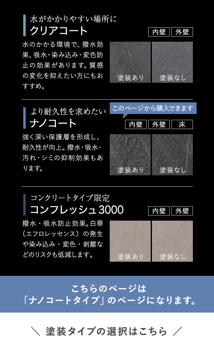 こちらのページは「ナノコートタイプ」のページになります