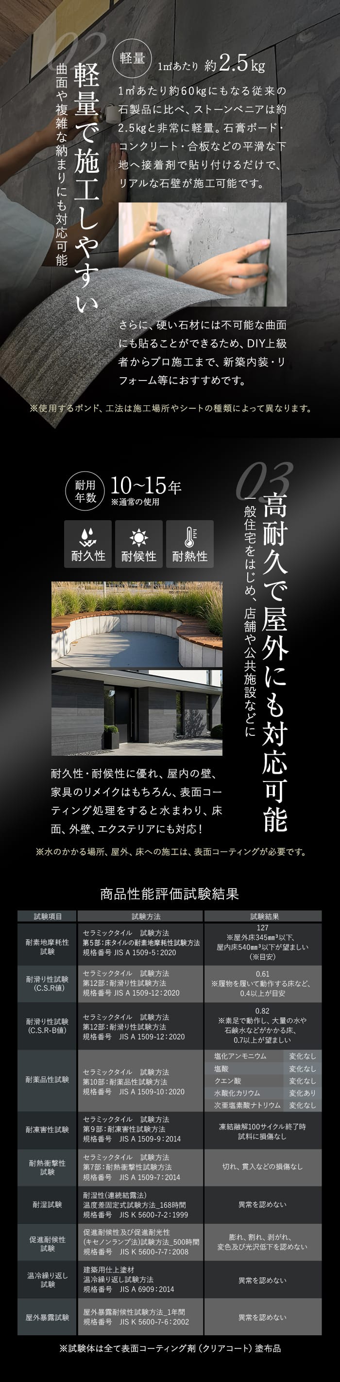 -天然石シート「ストーンべニア」の特長２