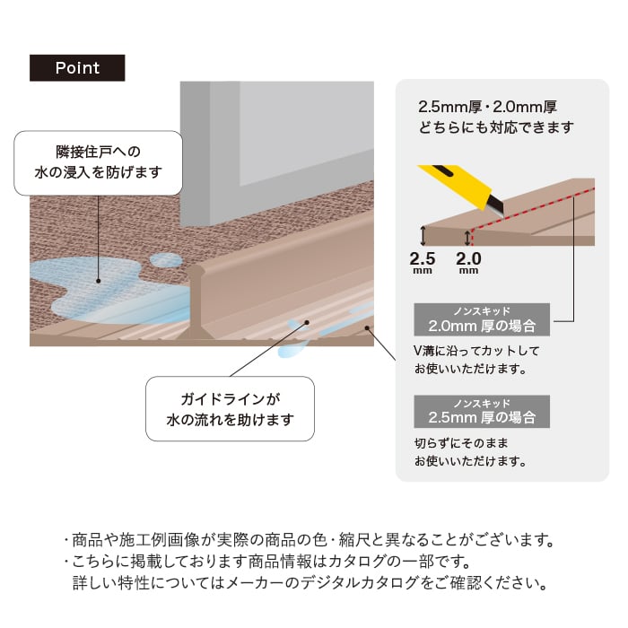 サンゲツ ノンスキッド バルコニー・ベランダの仕切り材 シキレール 長さ100cm 5本入