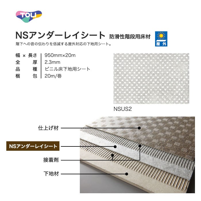 東リ 屋外対応 下地用シート NSアンダーレイシート | ノンスリップ 