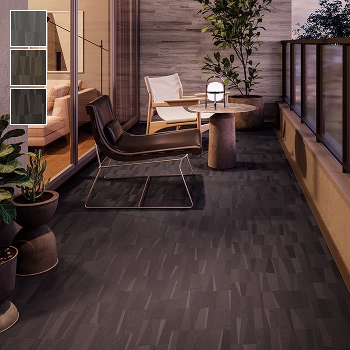 東リ 屋外対応 防滑性ビニル床シート NS800 シャドージオメトリック