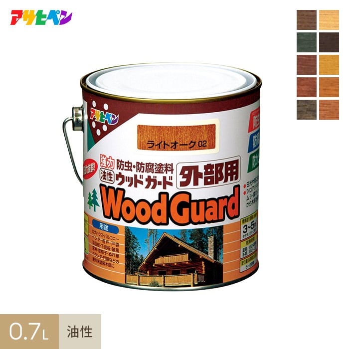 強力に防虫・防カビ・防腐するのに最適!油性ウッドガード外部用 0.7L