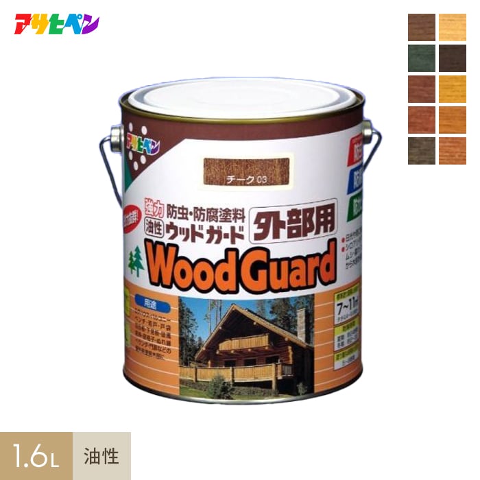 強力に防虫・防カビ・防腐するのに最適！油性ウッドガード外部用 1.6L 塗料の通販 DIYショップRESTA