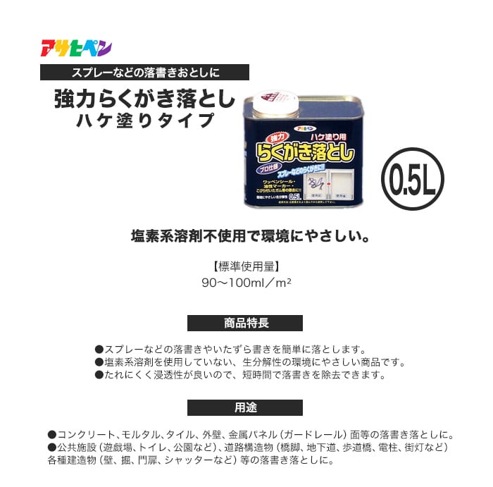 アサヒペン 強力らくがき落とし ハケぬりタイプ 0.5L