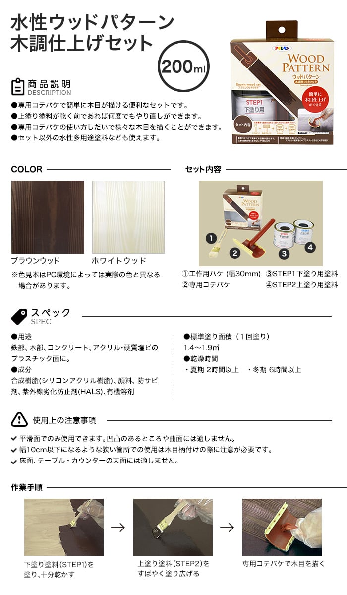 水性ウッドパターン 木調仕上げセット Resta