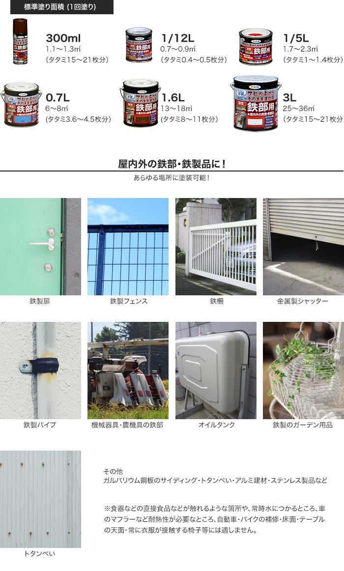 サビの上からそのまま塗れる油性高耐久鉄部用スプレータイプ 300ml | 塗料の通販 | DIYショップRESTA