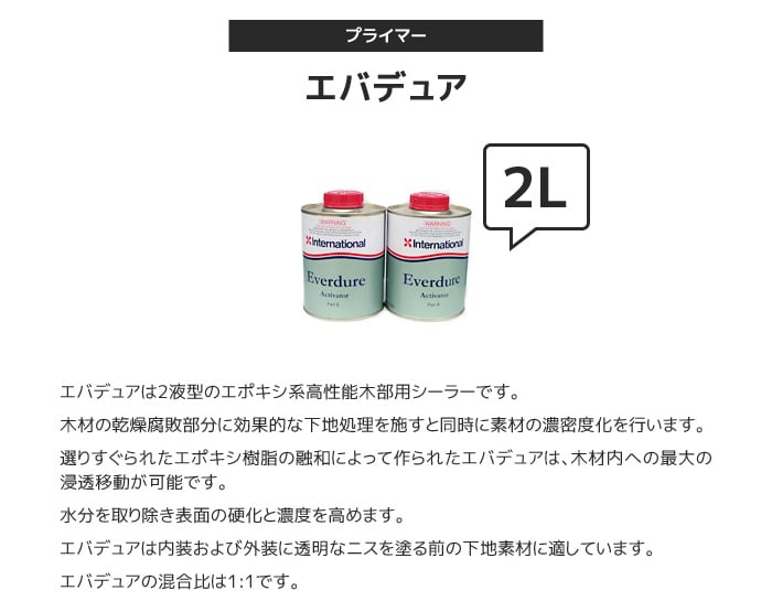 木部用プライマー International プリモコン エバデュア 2Lセット 塗料の通販 DIYショップRESTA