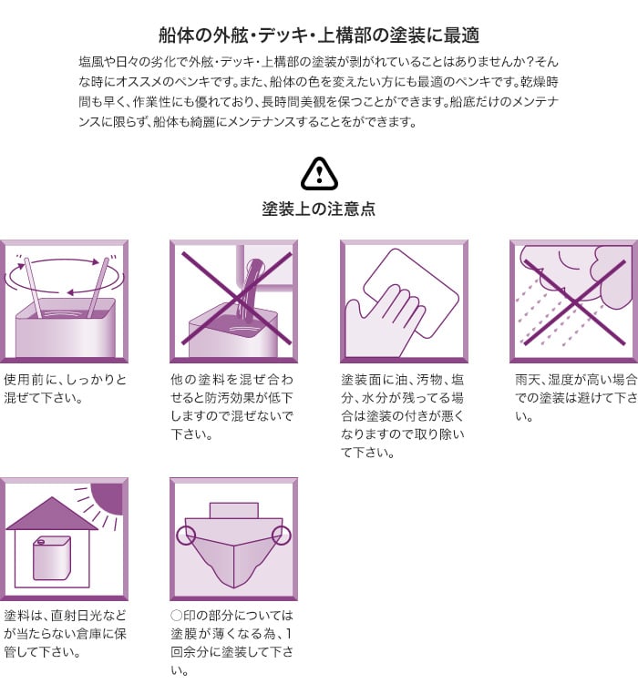 船体の外舷・デッキ・上構部の塗装に最適