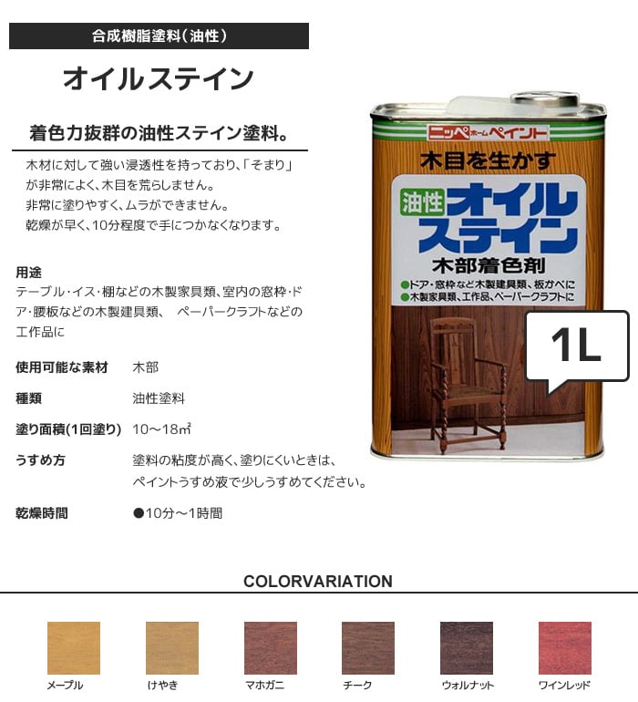 芸能人愛用 ニッペホーム オイルステイン チーク 1L discoversvg.com