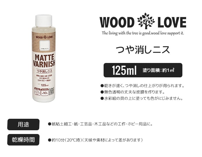 木部塗料 WOODLOVE つや消しニス 125ml