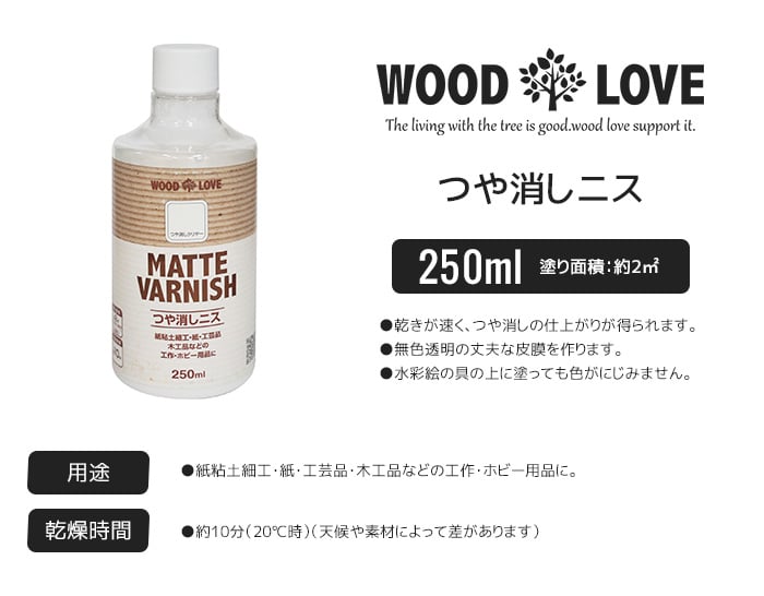 木部塗料 WOODLOVE つや消しニス 250ml