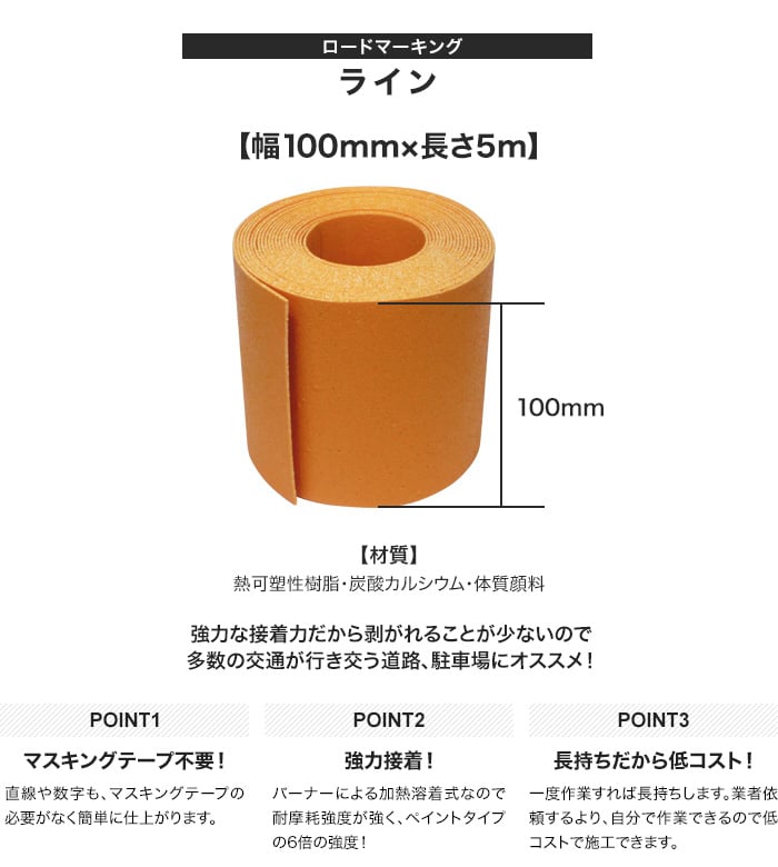 【在庫処分セール】 新富士バーナー RM-410 ロードマーキング ライン 100mm×5m 黄