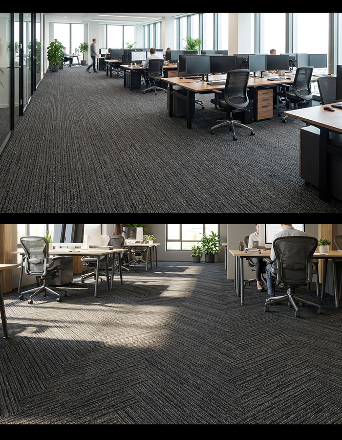 【数量限定】タイルカーペット Interface 25cm×100cm 1ケース20枚入(5平米)