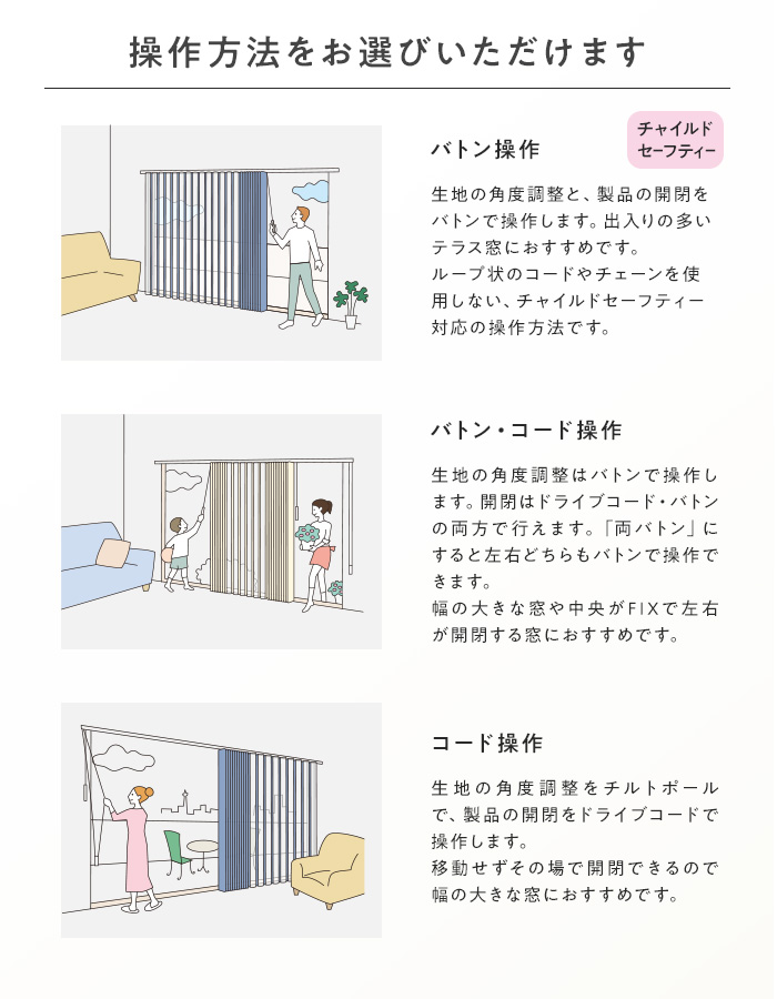操作方法をお選びいただけます