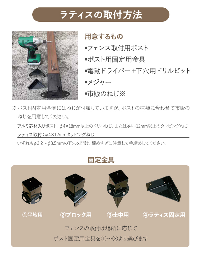 ラティスの取付方法