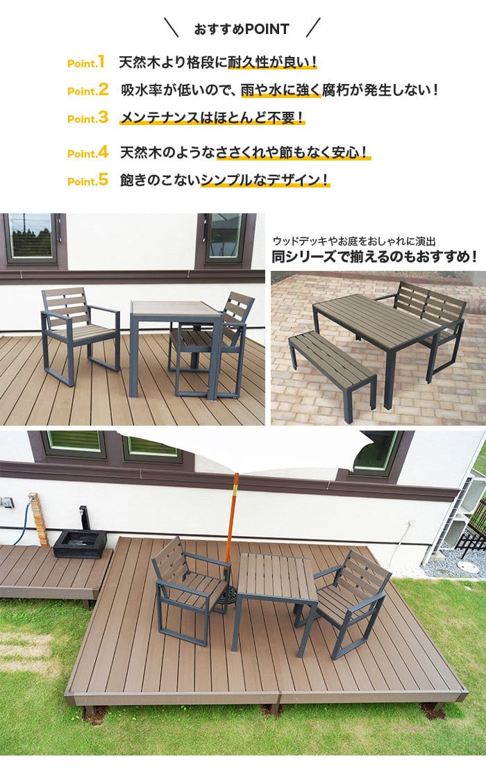 人工木 チェア（DB) | ウッドデッキの通販 | DIYショップRESTA