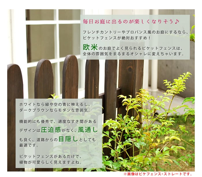 ピケットフェンス(U型)連結セット/平地用 1202×25×872mm | フェンスの通販 | DIYショップRESTA
