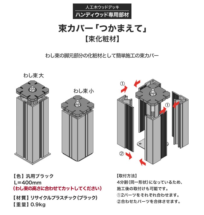 ハンディウッド専用 「つかまえて」 H400 （現場でカット）汎用ブラック