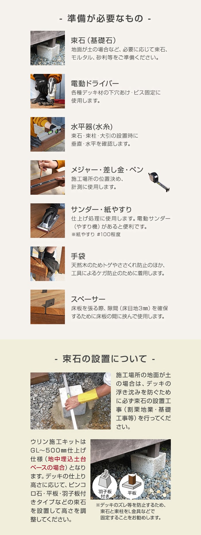 準備が必要なもの