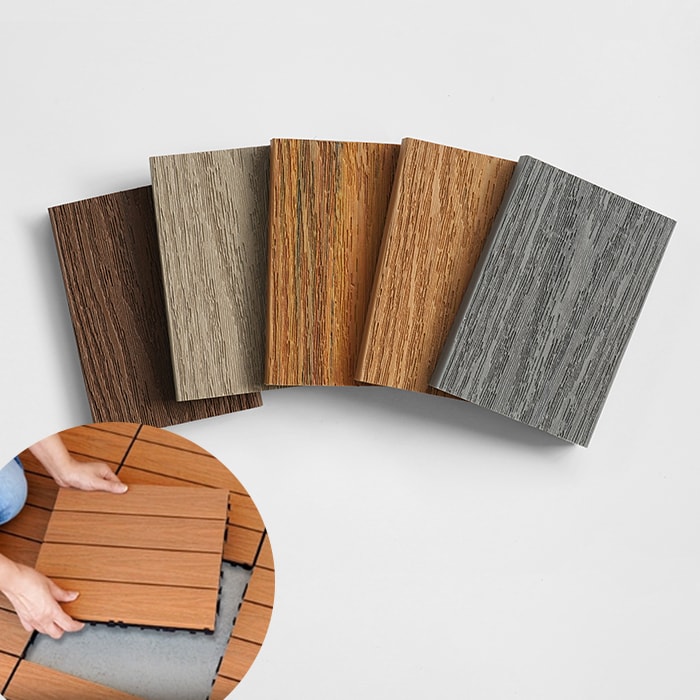 人工木デッキパネル RESIN WOOD TILE 木目 プロテクト 有料カット