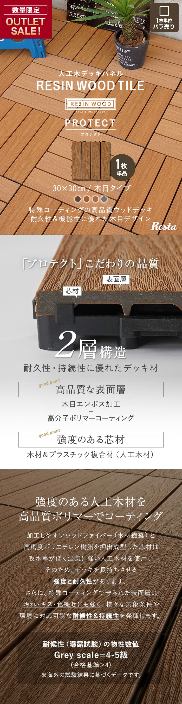 耐久性・持続性に優れたデッキ材