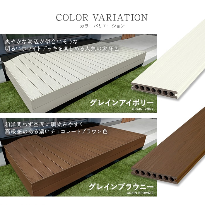 ウッドデッキ キット 人工木 RESTA RESIN WOOD プロテクト 床板 カットサンプル 2色セット