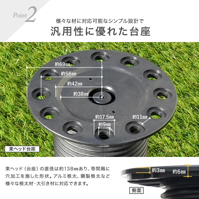 束石いらずの安定性でウッドデッキに最適！ 樹脂束 （プラ束） 450-610mm ウッドデッキの通販 DIYショップRESTA